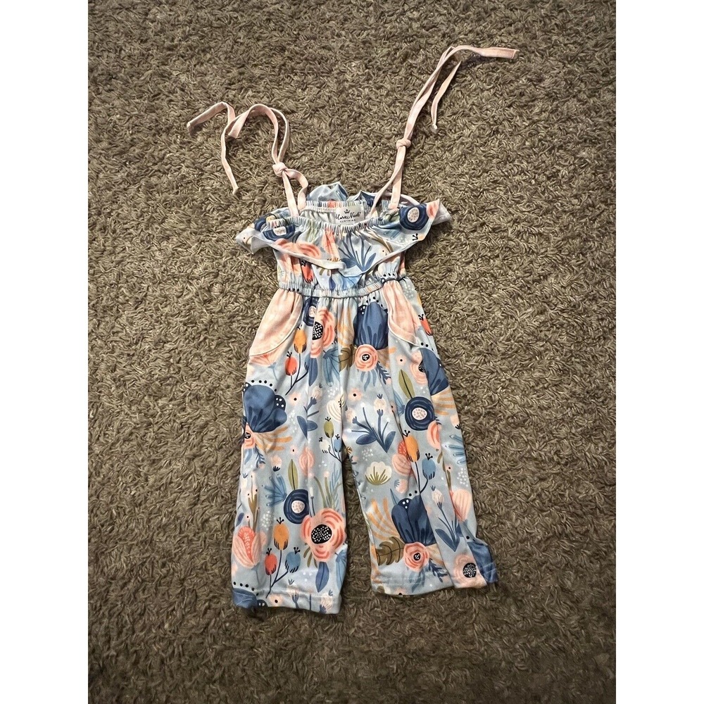 Marie Nicole Floral Summer Baby Girls Sleeveless‎ Romper Size XXXS 3-6 Months